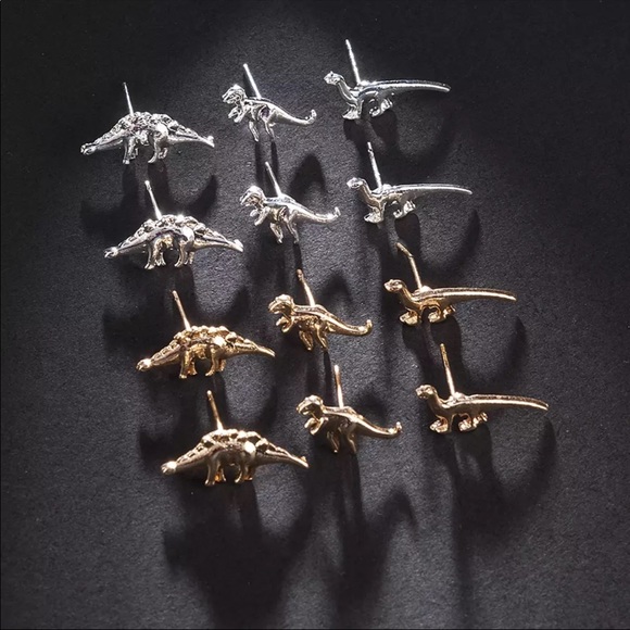 3/$30 NEW! Dinosaur Stud Earrings 3 Pairs Cute Dainty - Picture 4 of 7